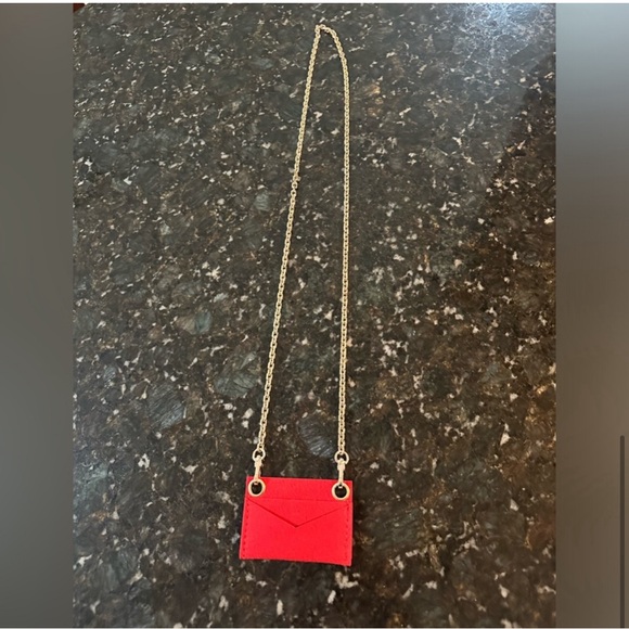 NWOT Chain and clear Plastic Insert shiny silver tone adjustable for long Wallet - Picture 13 of 13